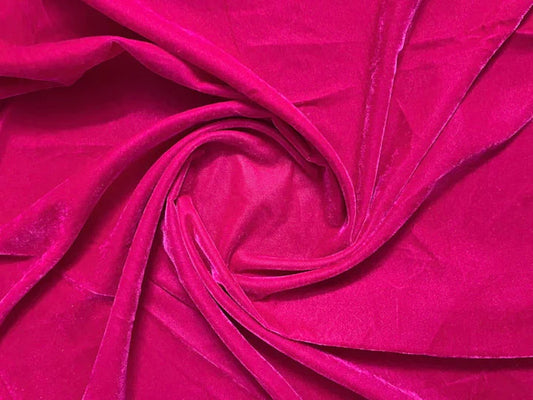 Rani Pink Plain Viscose Micro Velvet Fabric