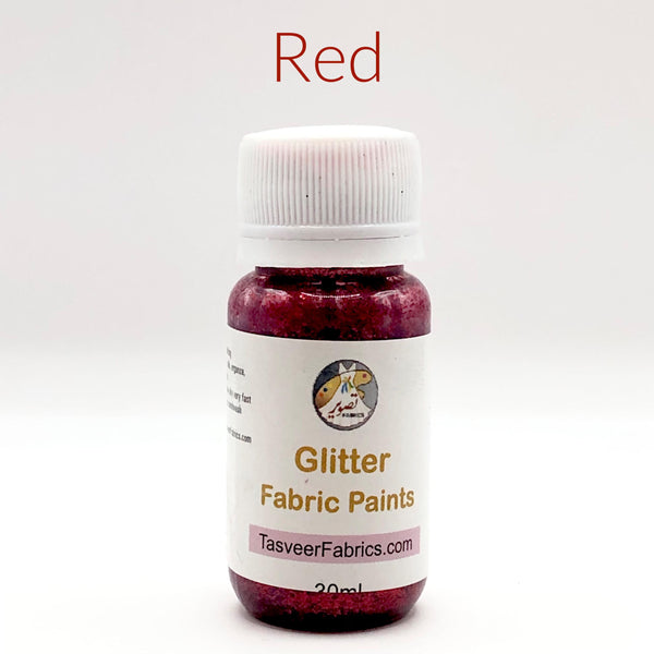 Glitter Fabric Paints tasveer fabrics - 30 ml bottle gives glitter effect in fabric painting