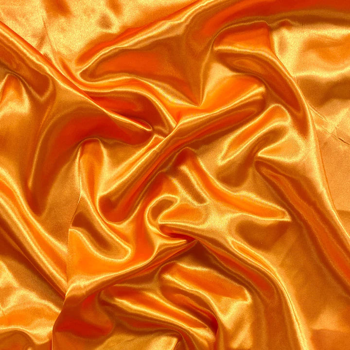 Orange Liquid Diamond Satin Fabric