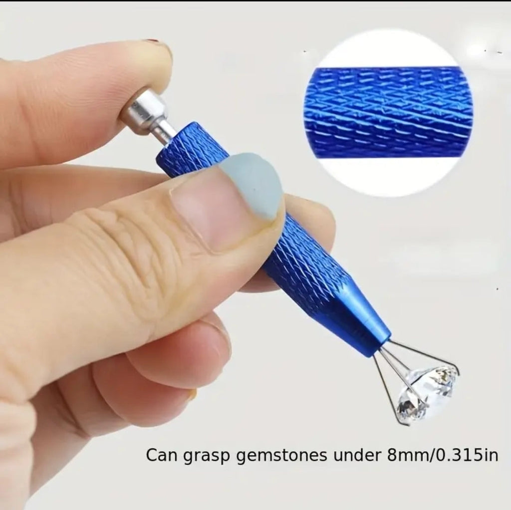 Professional Alloy Steel Jewelry Pliers, Toothless Claw Design, Non-Slip Screwball Handle, Precision Gemstone & Diamond Picking Tools for Jewelry Making & Repair