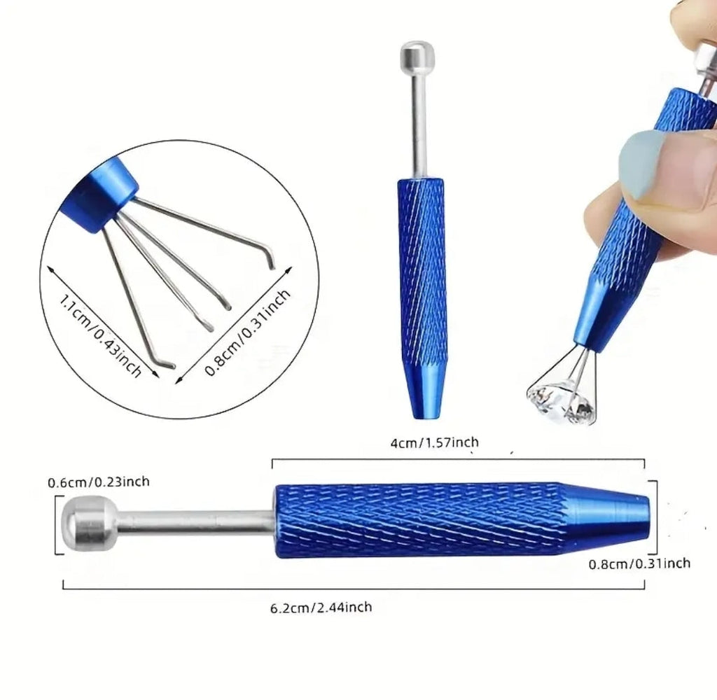 Professional Alloy Steel Jewelry Pliers, Toothless Claw Design, Non-Slip Screwball Handle, Precision Gemstone & Diamond Picking Tools for Jewelry Making & Repair