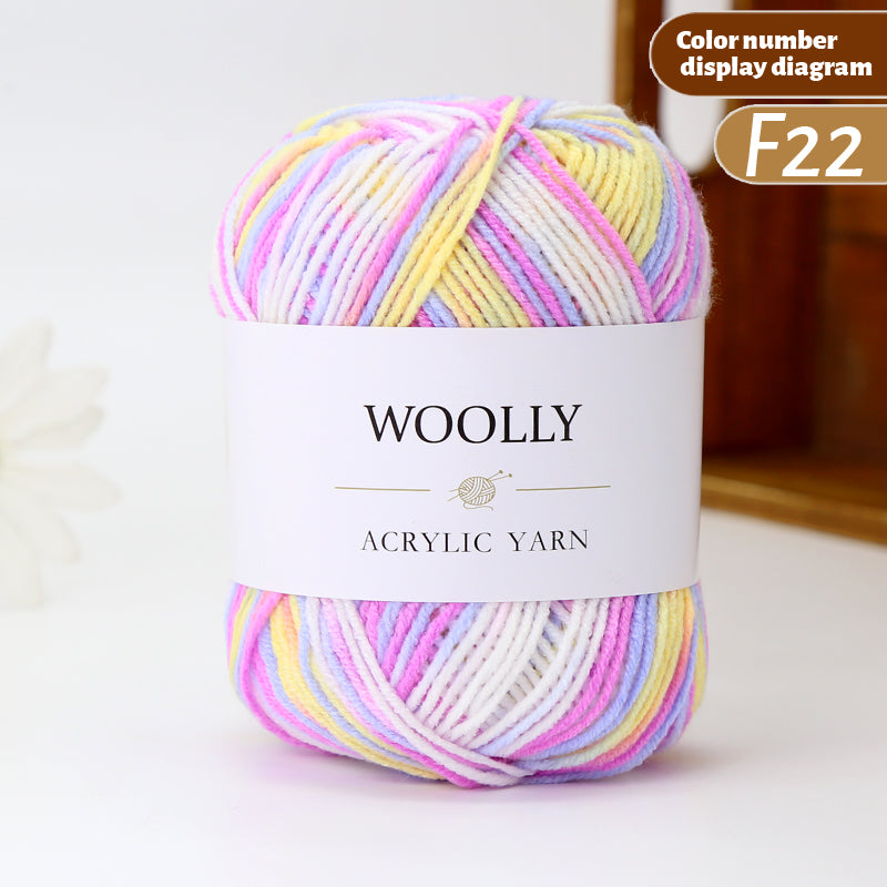 Woolly Multicolor Acrylic Yarn - CS 22. 50gm
