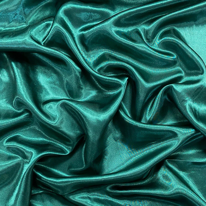 Bottle Green Liquid Diamond Satin Fabric