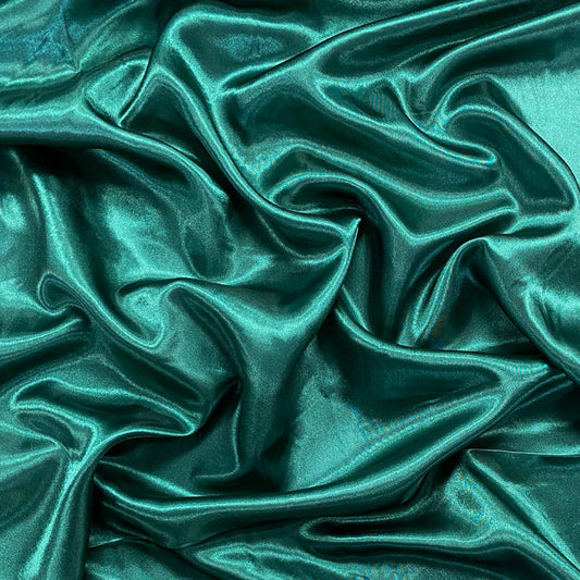 Bottle Green Liquid Diamond Satin Fabric