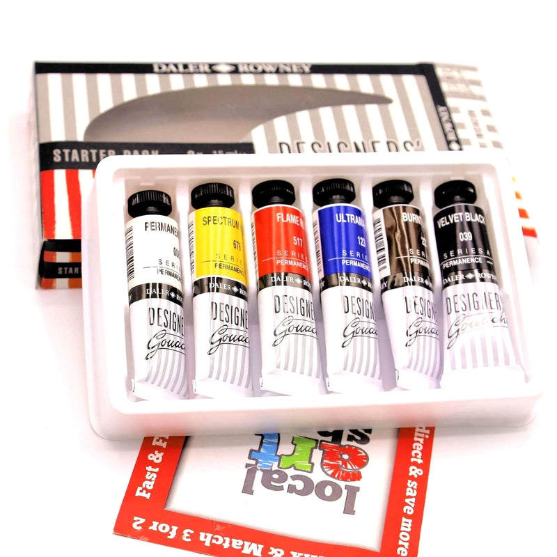 Daler Rowney Designers Gouache Professional Set of 6x15ml