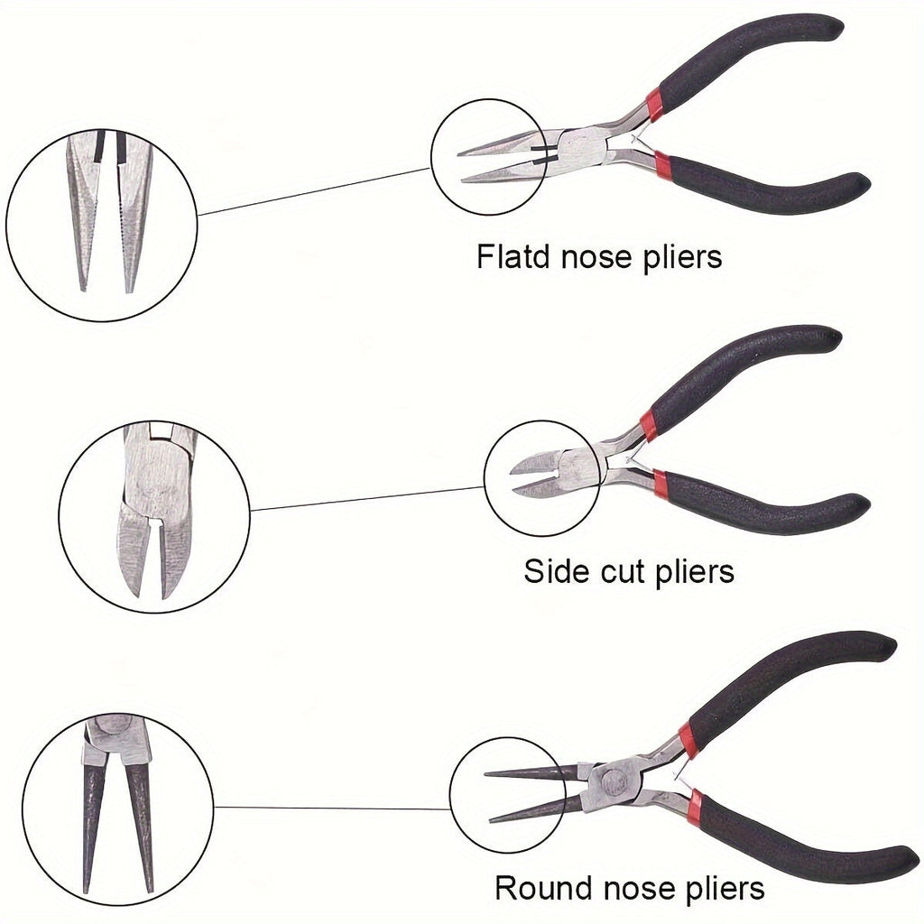 8pcs DIY Jewelry Making Kit with Pliers, Scissors, Tweezers & Jump Ring Opener