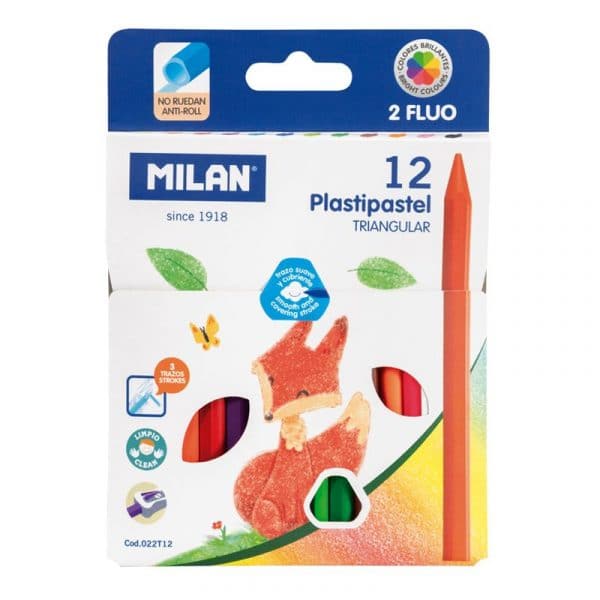 Milan Plasti Pastel Triangular Pencil Crayons Set