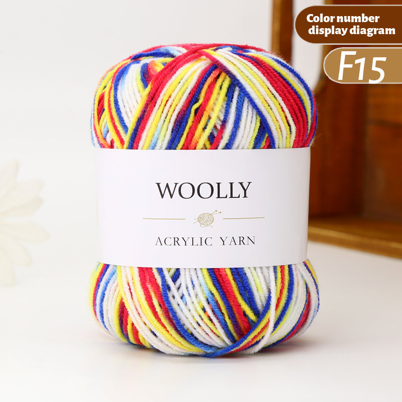 Woolly Multicolor Acrylic Yarn - CS 22. 50gm