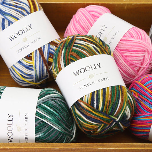 Woolly Multicolor Acrylic Yarn - CS 22. 50gm