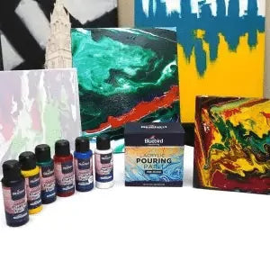 Acrylic Pouring Paint Pre-mixed – 100 ml – Set of 6 Primary