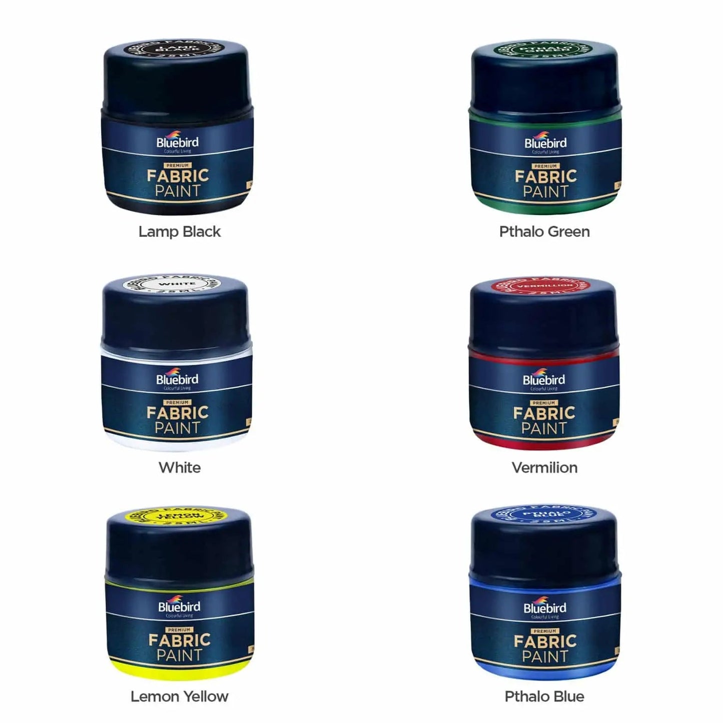 Fabric Paints 25 ml – Set of 6 – Primary