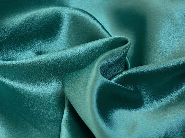 Teal Blue Plain Moss Satin Fabric