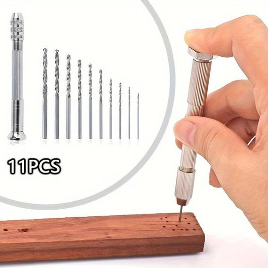 11 Pcs Manual Craft Twist Drill – Pin Vise Micro Jeweler’s Drill For DIY Jewelry Keychain Pendant Making | Resin Art | Polymer Clay