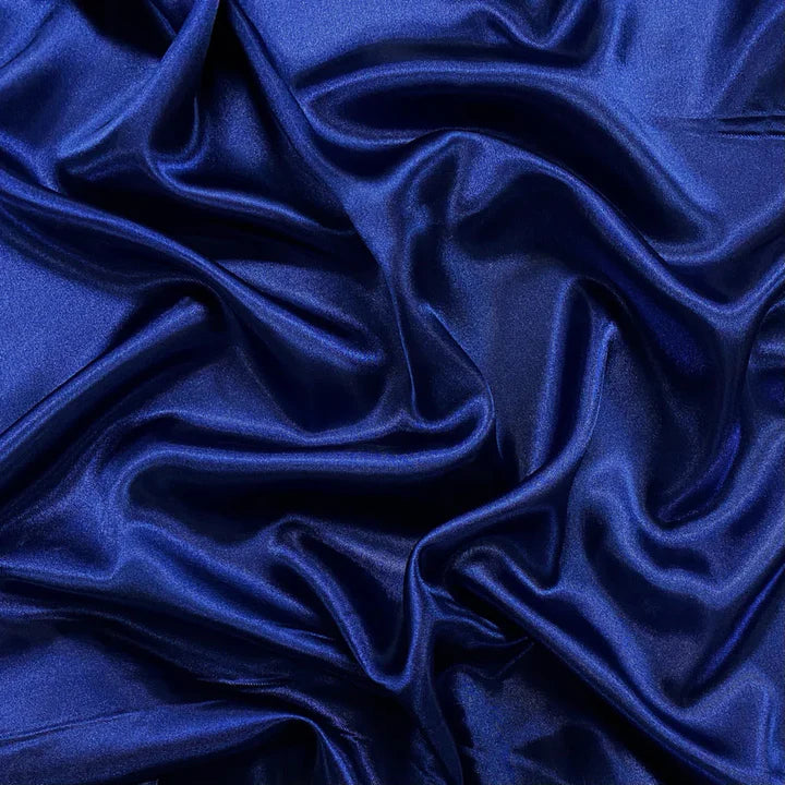 Navy Blue Plain Moss Satin Fabric (Wholesale)