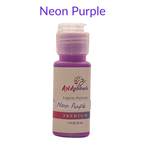 NEON fabric paints art aptitude – 30ml bottle available in different fabric colours