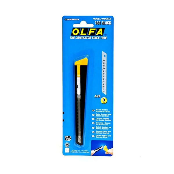 OLFA Standard Cutter Metal Handle (Model 180 Black)