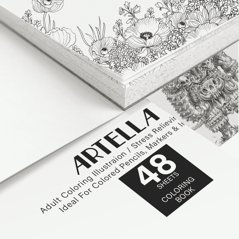 Artella Adult Coloring Book 48 Design 7 x 9.5 inches