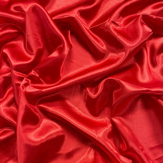 Crimson Red Liquid Diamond Satin Fabric