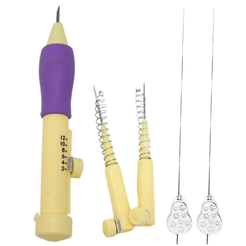 Punch Needle Embroidery Beginner Kit Threader Fabric Embroidery Hoop Yarn Rug Punch Needle Pock Pen