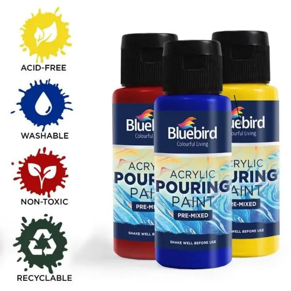 Acrylic Pouring Paint Pre-mixed – 100 ml – Set of 6 Primary