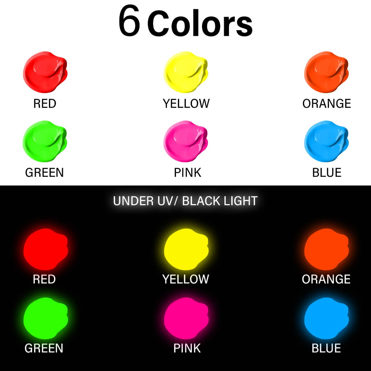 Studio Acrylic Colours - 100 ml - Set of 6 Neon Shades