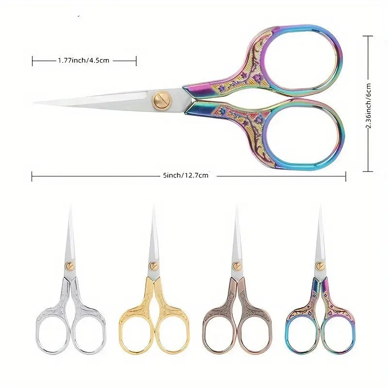 Vintage Style Comfort Grip Stainless Steel Sewing Scissors - Precision Fabric & Thread Cutter