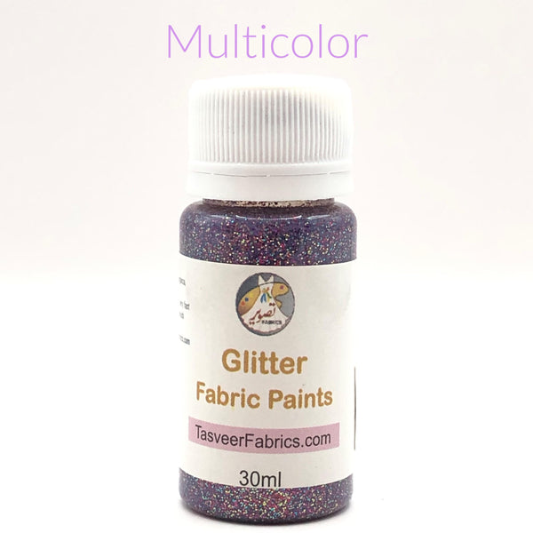 Glitter Fabric Paints tasveer fabrics - 30 ml bottle gives glitter effect in fabric painting