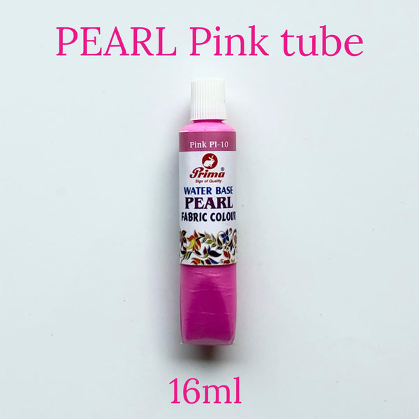 Pearl fabric colours gives shine effect in fabric painting 16ml each tube. Available in different colours