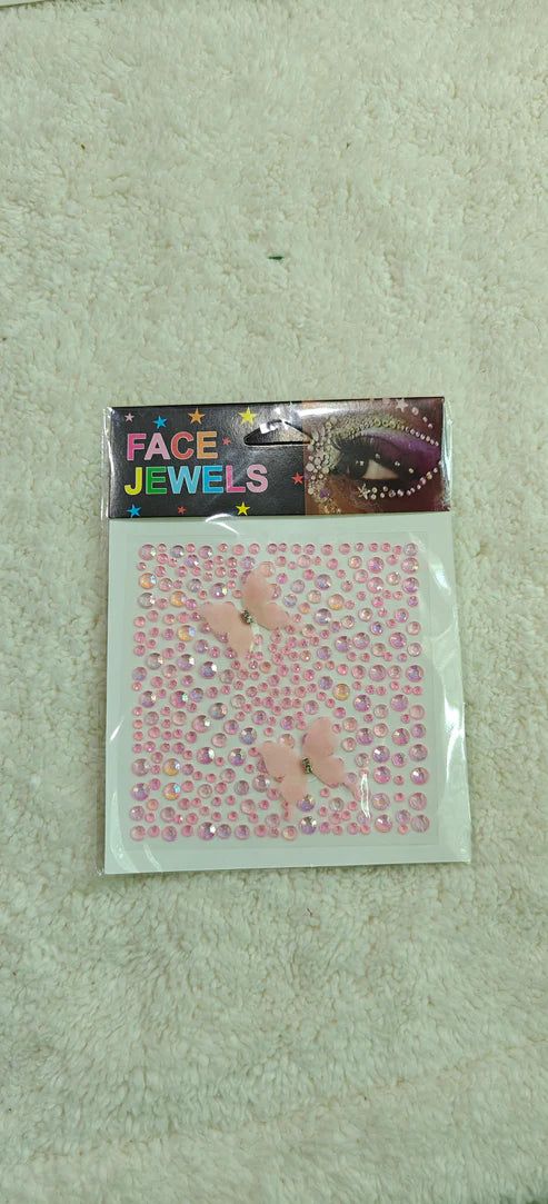Pink face jewels stickers. Nail art stickers