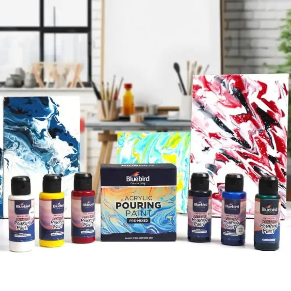 Acrylic Pouring Paint Pre-mixed – 100 ml – Set of 6 Primary