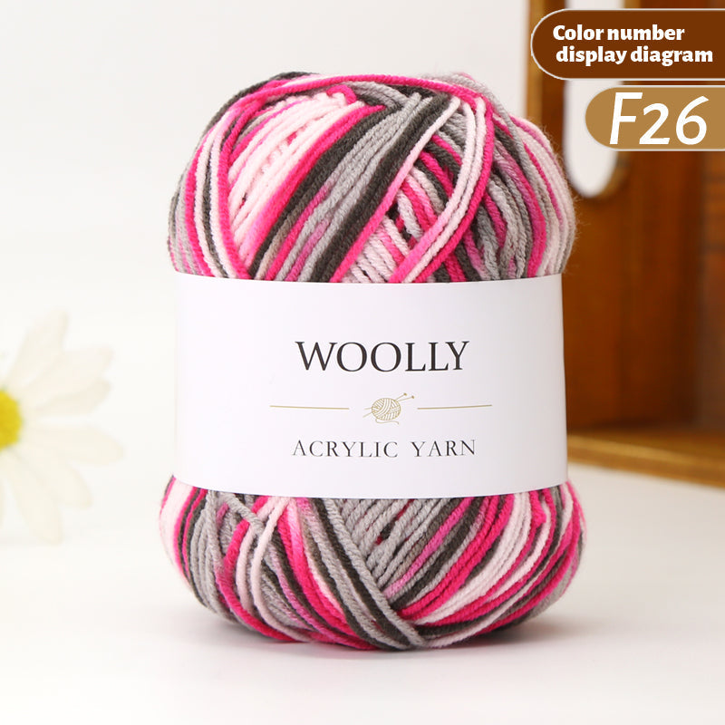 Woolly Multicolor Acrylic Yarn - CS 22. 50gm