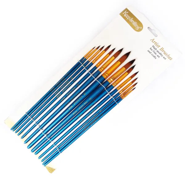 Keep Smiling Artist Brush Set blue 12Pcs (Round
