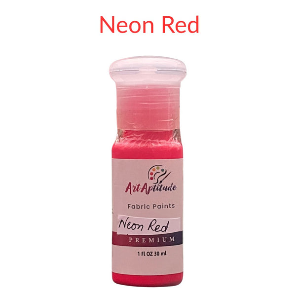 NEON fabric paints art aptitude – 30ml bottle available in different fabric colours