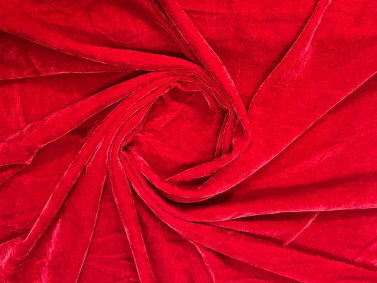 Red Plain Viscose Micro Velvet Fabric
