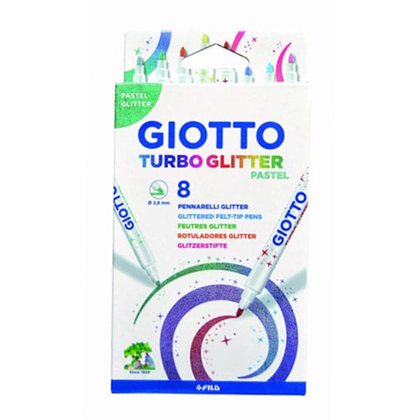 Giotto Turbo Glitter Marker Pastel Shades 8 Pcs Set
