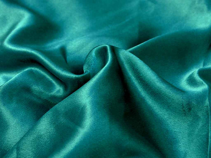 Teal Green Plain Moss Satin Fabric