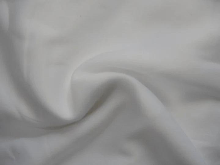 Glossy White Plain Malai Satin Fabric