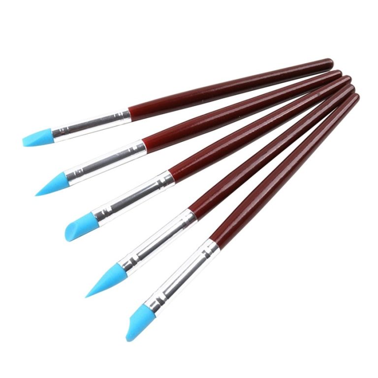 Multi-Purpose Silicone Tip Brush Set 5pcs for Polymer Clay, Masking Fluid & Resin Art