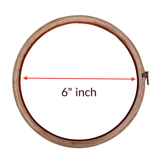 Wooden round frame cross stitch hoop circle for hand embroidery, art and fabric painting – available in different sizes