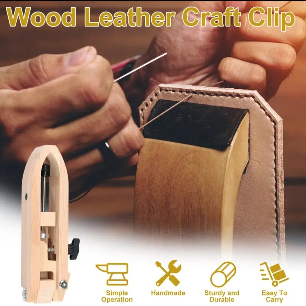 DIY Leathercraft Wooden Clamp - Hand Sewing Frame for Crafts & Supplies