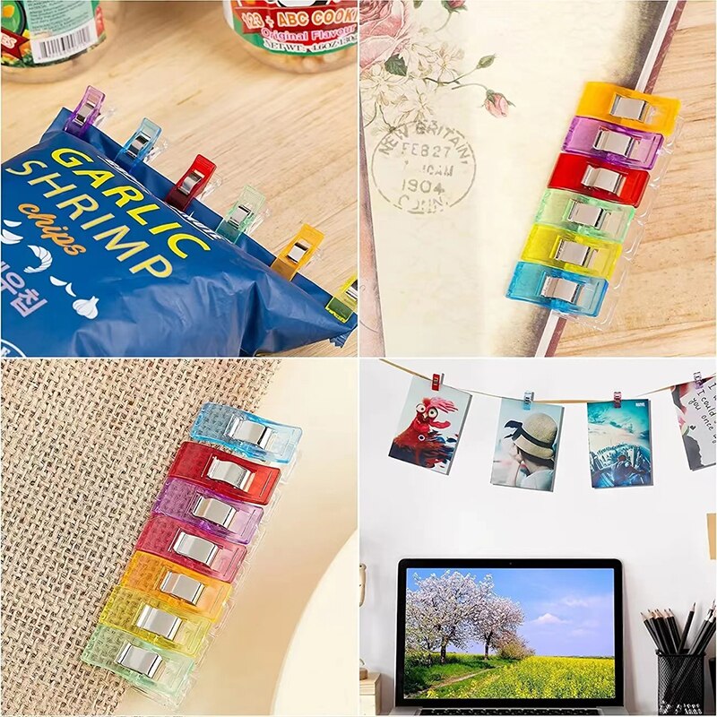 Colorful Multipurpose Sewing Craft Crocheting Knitting Safety Clothing Clips - 12pcs