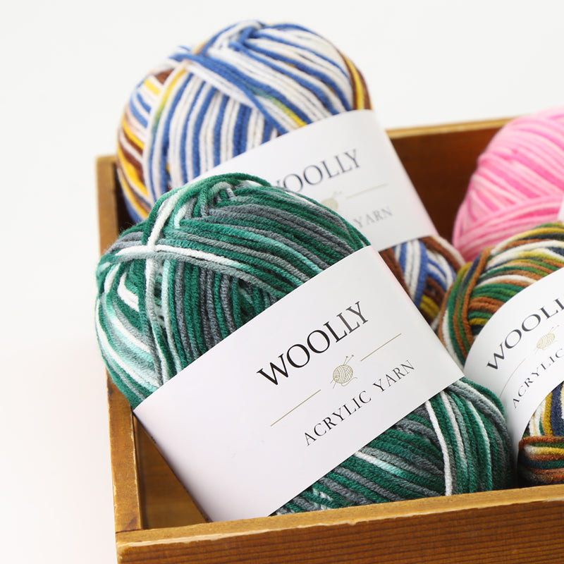 Woolly Multicolor Acrylic Yarn - CS 22. 50gm