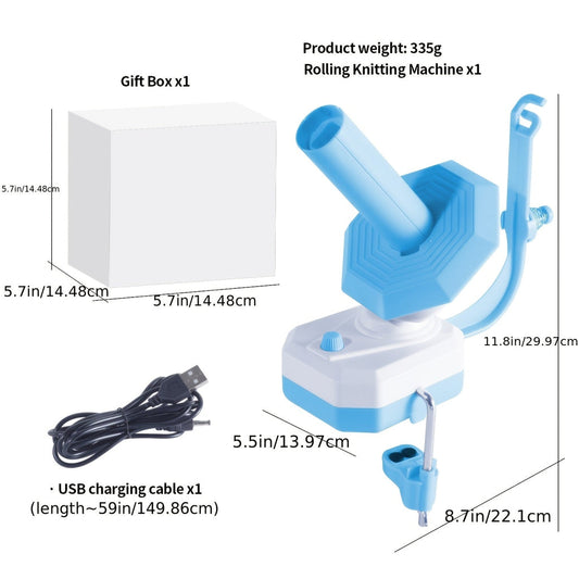 USB-Powered Electric Yarn Winder - Automatic Winding, Time-Saving Knitting Accessory