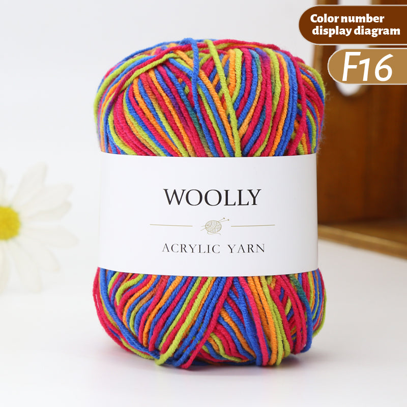 Woolly Multicolor Acrylic Yarn - CS 22. 50gm