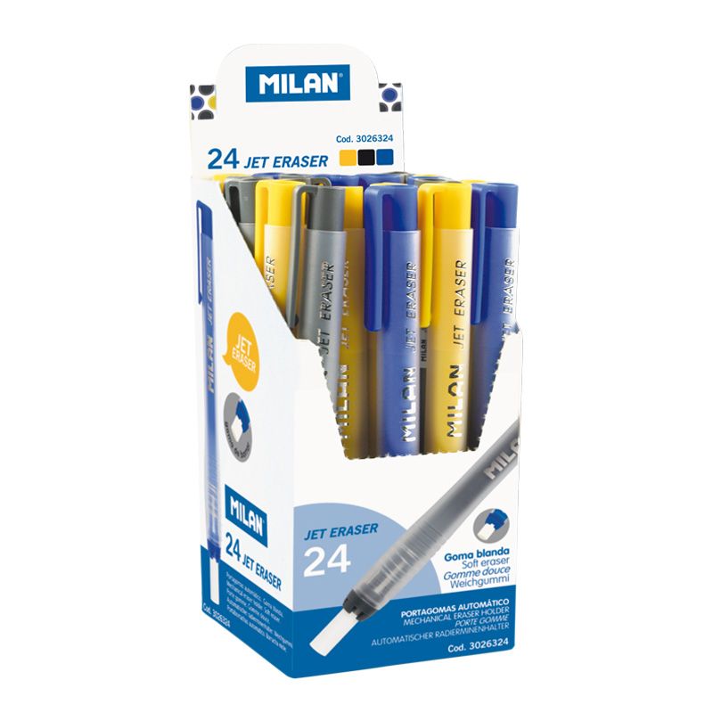 Milan JET Eraser With Holders 1pc