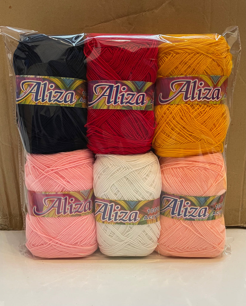 Aliza Yarn Ball Pack of 6 - (Free Crochet Hook)