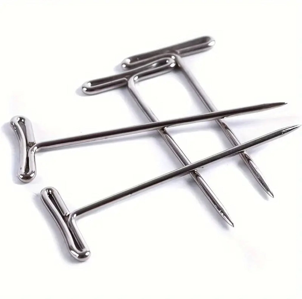 1 Inch T Shape Sewing Pins Wig T-Pins with Clear Plastic Boz (100pcs)