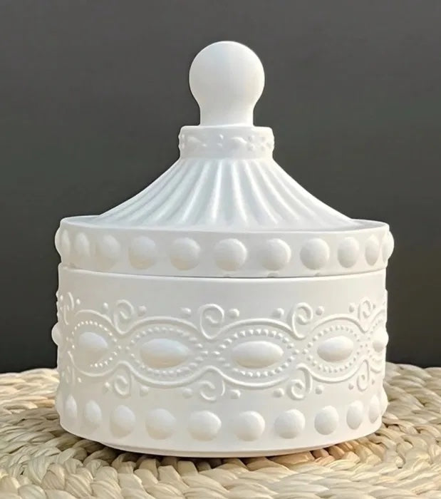Fluted Round Trinket Box Silicone Mold with Lid