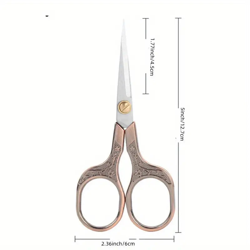 Vintage Style Comfort Grip Stainless Steel Sewing Scissors - Precision Fabric & Thread Cutter