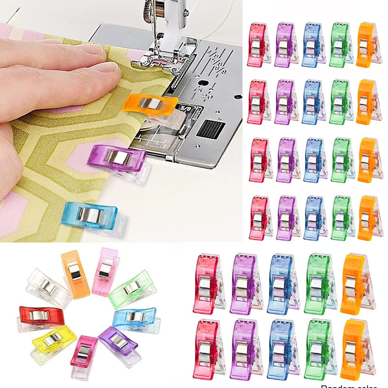 Colorful Multipurpose Sewing Craft Crocheting Knitting Safety Clothing Clips - 12pcs